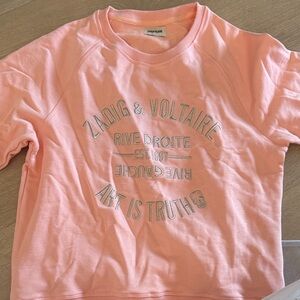 Zadig & Voltaire Kids Light Pink Graphic Sweatshirt